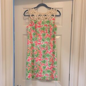 Lilly Pulitzer Pink and Green Dress with Cream Lace